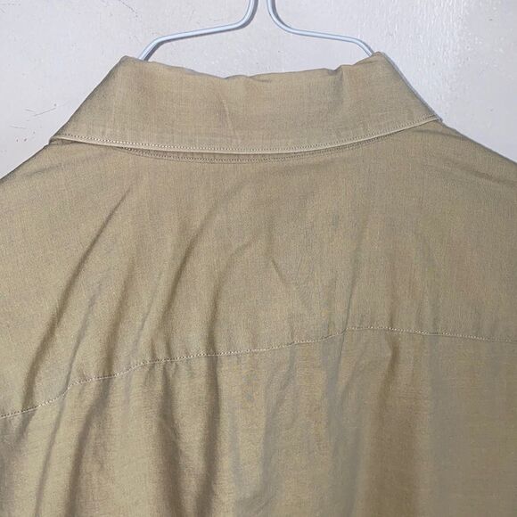 DONNA KARAN SIGNATURE Tan Cotton Shirt-16 34/36 - Picture 5 of 7